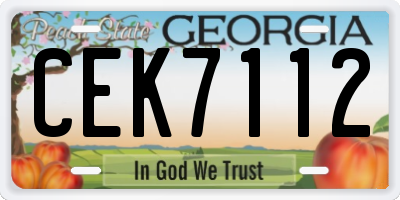 GA license plate CEK7112