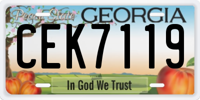 GA license plate CEK7119