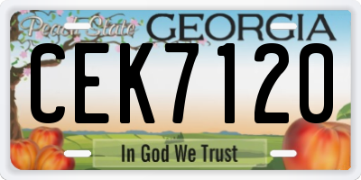GA license plate CEK7120