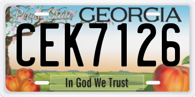 GA license plate CEK7126