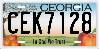 GA license plate CEK7128