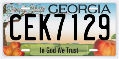GA license plate CEK7129