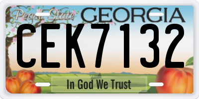 GA license plate CEK7132