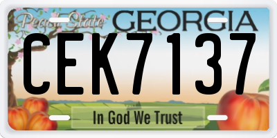 GA license plate CEK7137