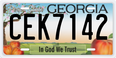 GA license plate CEK7142