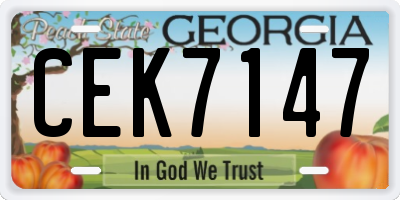 GA license plate CEK7147