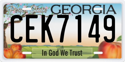 GA license plate CEK7149