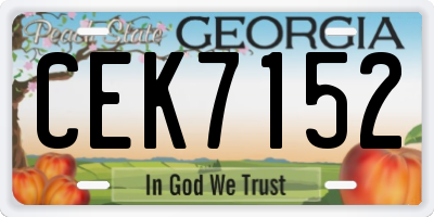 GA license plate CEK7152
