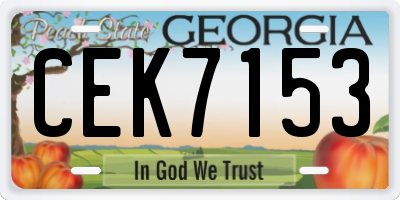 GA license plate CEK7153