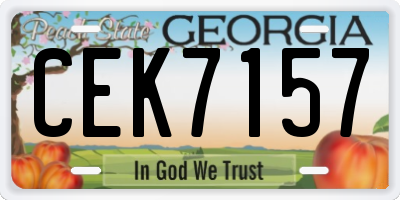 GA license plate CEK7157