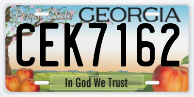 GA license plate CEK7162