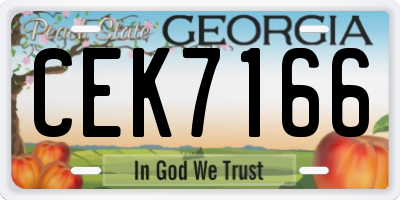 GA license plate CEK7166