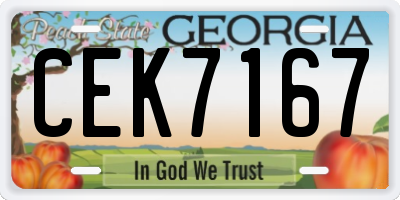 GA license plate CEK7167
