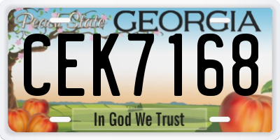 GA license plate CEK7168