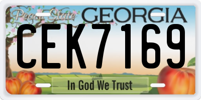 GA license plate CEK7169