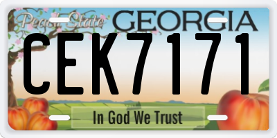 GA license plate CEK7171