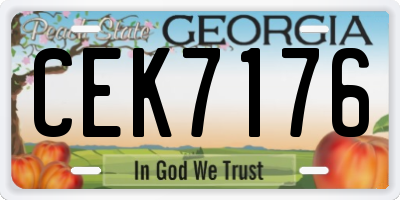 GA license plate CEK7176