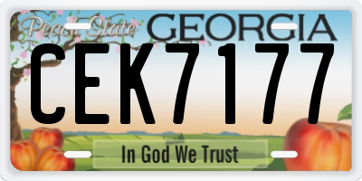 GA license plate CEK7177