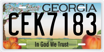 GA license plate CEK7183