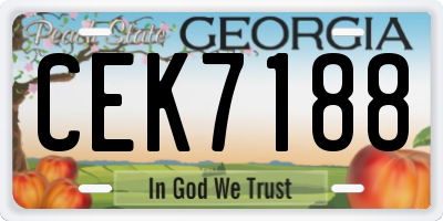 GA license plate CEK7188