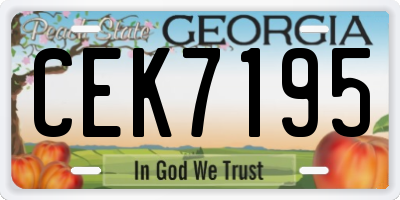 GA license plate CEK7195