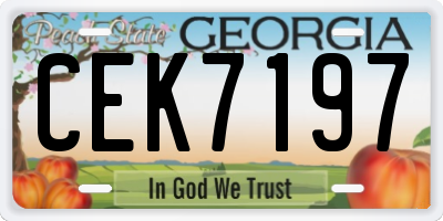 GA license plate CEK7197