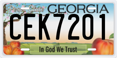 GA license plate CEK7201