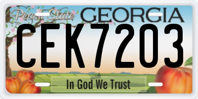 GA license plate CEK7203