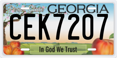 GA license plate CEK7207