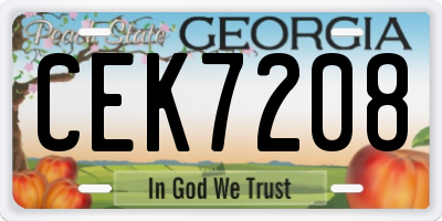 GA license plate CEK7208