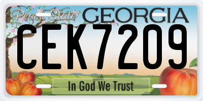 GA license plate CEK7209
