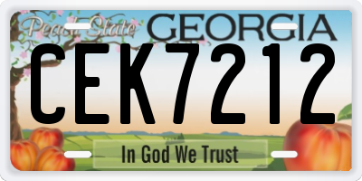 GA license plate CEK7212