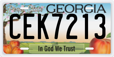 GA license plate CEK7213