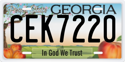 GA license plate CEK7220