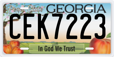 GA license plate CEK7223