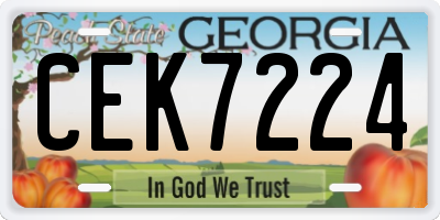 GA license plate CEK7224