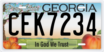 GA license plate CEK7234