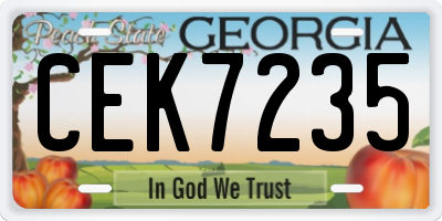 GA license plate CEK7235