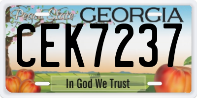 GA license plate CEK7237