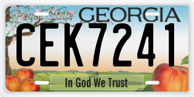 GA license plate CEK7241