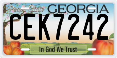 GA license plate CEK7242