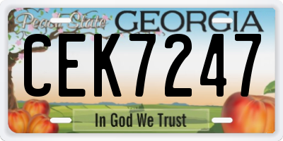 GA license plate CEK7247