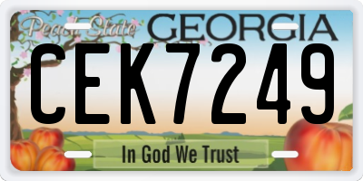GA license plate CEK7249