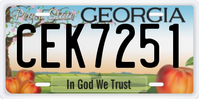 GA license plate CEK7251