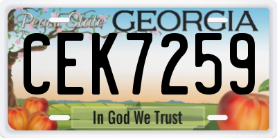 GA license plate CEK7259