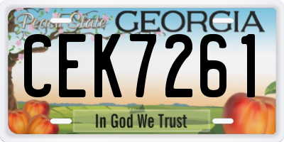 GA license plate CEK7261