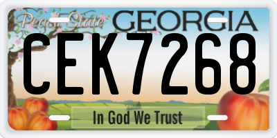 GA license plate CEK7268