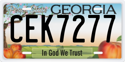 GA license plate CEK7277