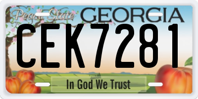 GA license plate CEK7281