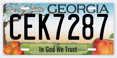GA license plate CEK7287
